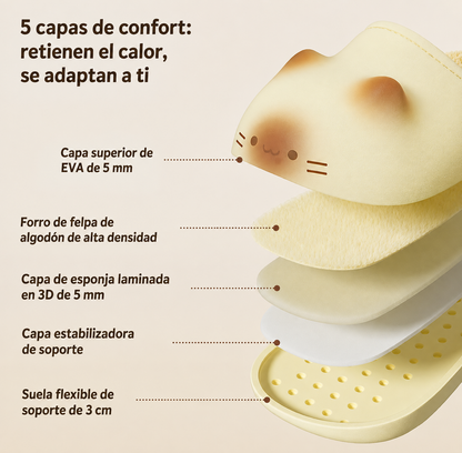 Pantuflas con Huellita de Gatito